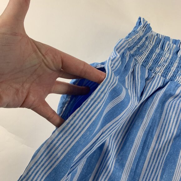 Wild Fable Bright Blue Striped Smocked Waist Wide Leg Summer Lounge Pant 3X New - Picture 4 of 8